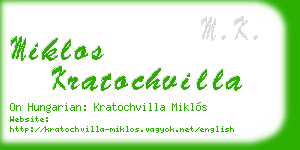 miklos kratochvilla business card